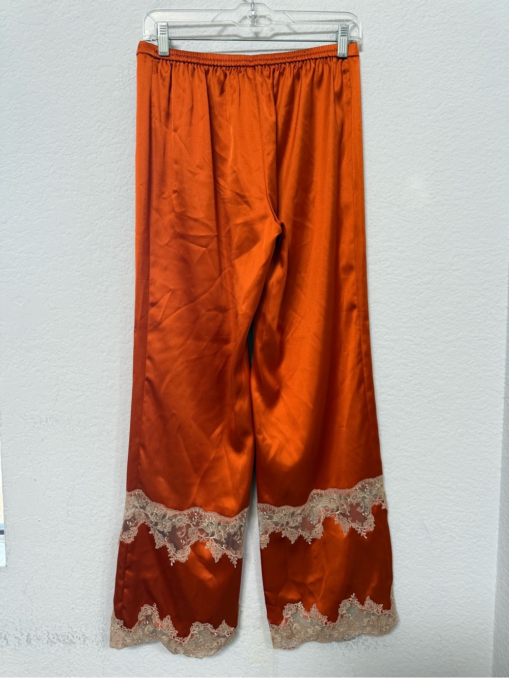 Zara Lace Trim Pants Orange NWT Size Small